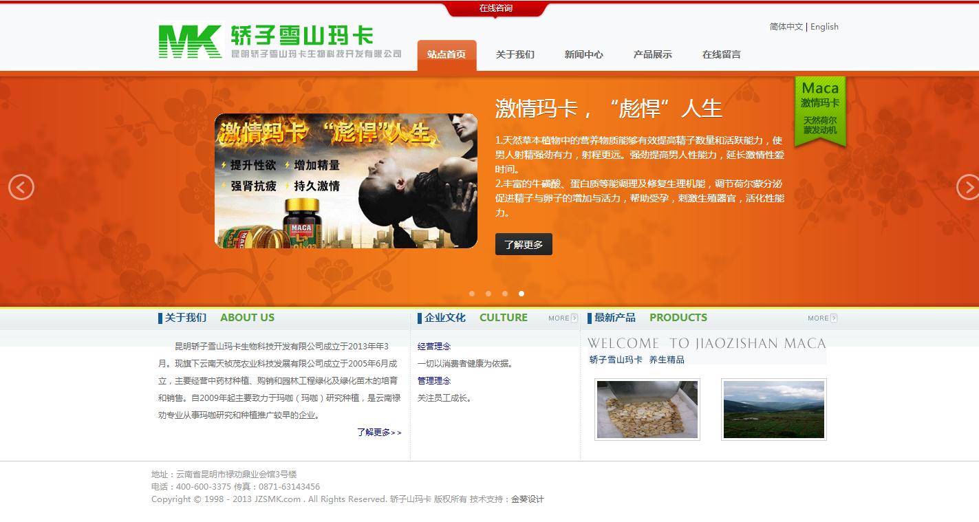 轎子(zǐ)山(shān)瑪卡網站(zhàn)設計(jì)案例